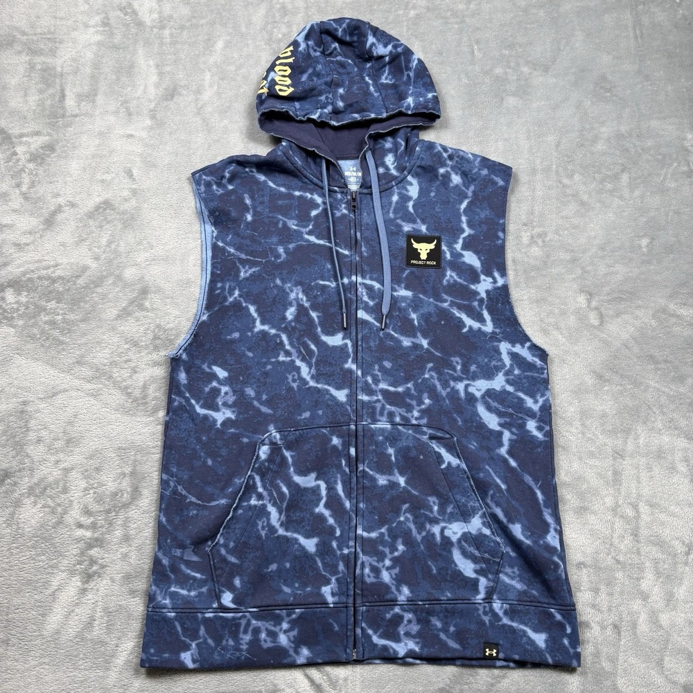 Under Armour x Project Rock Rival Fleece Sleeveless Hoodie Medium 1380120